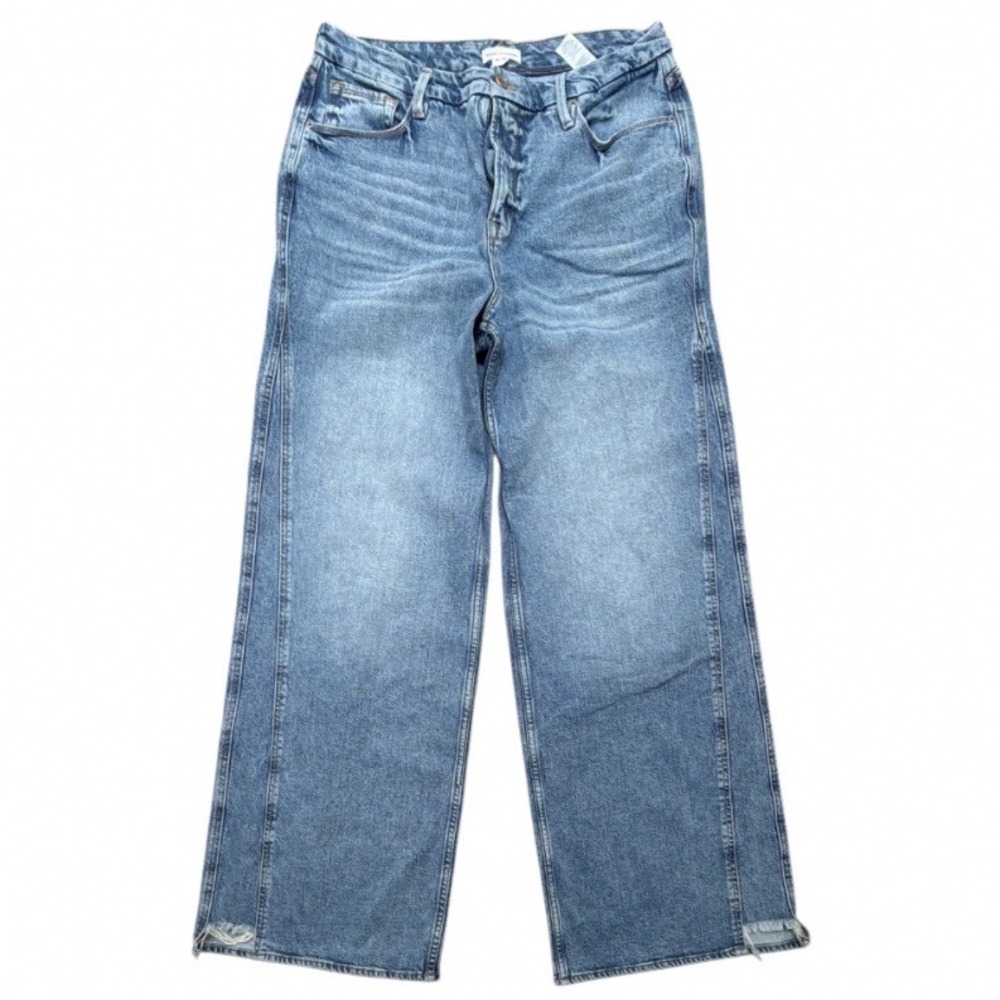 Good American Good Skate Wide Leg Jeans Light Wash Indigo667 Women Sz 12/31